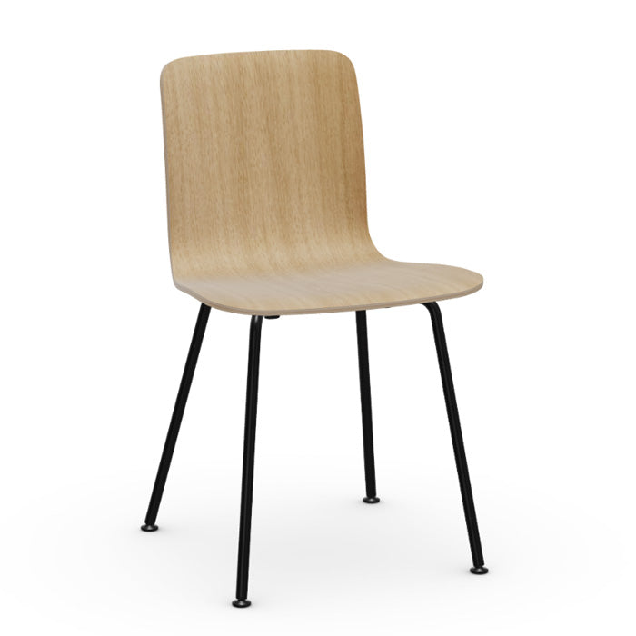 Vitra Hal Tube dining chair plywood eiken zwart frame