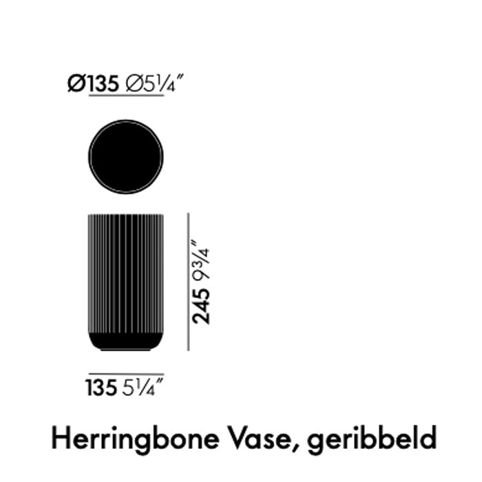 Vitra vaas herringbone geribbeld