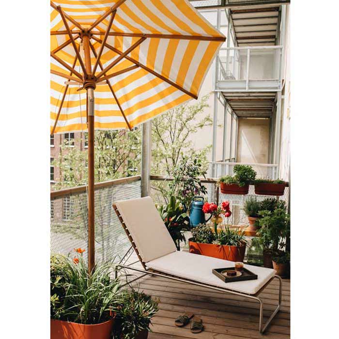 Weishäupl Klassiek parasol Block stripes balkon