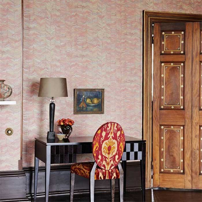 Zoffany behang Jaipur plain red 311727