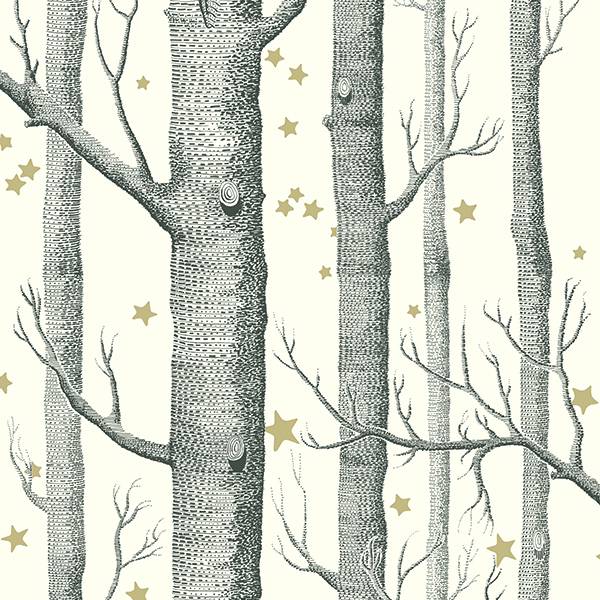 Cole and Son behang - Woods & stars - black & white - 103/11050