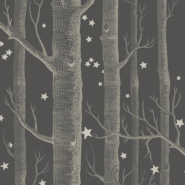 Cole and Son behang - Woods & stars charcoal - 103/11053