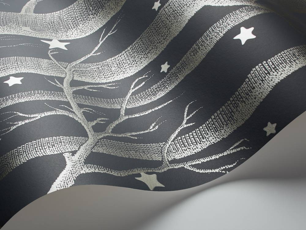Cole and Son behang - Woods & stars charcoal - 103/11053
