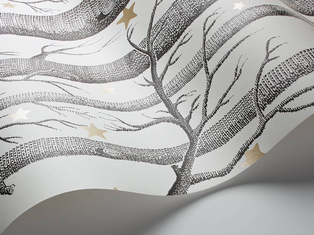 Cole and Son behang - Woods & stars - black & white - 103/11050