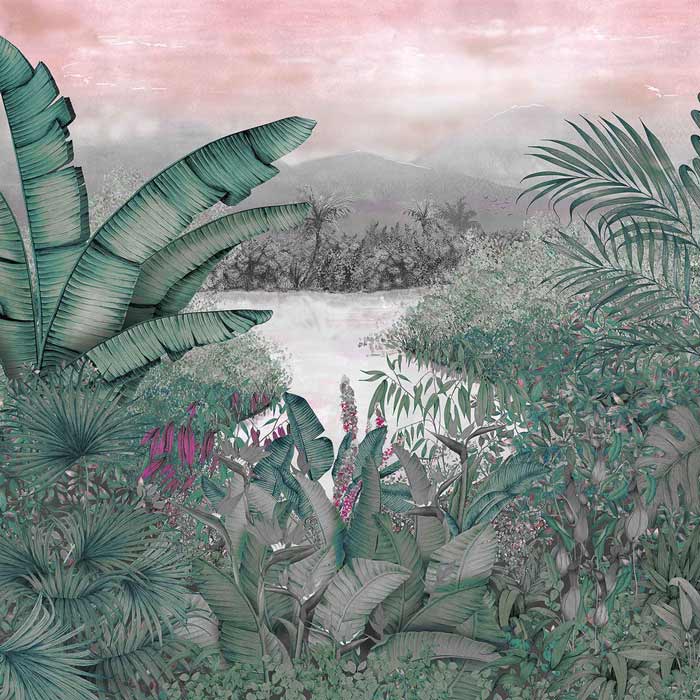 Coordonné behang Neocolonial Pink 8800112