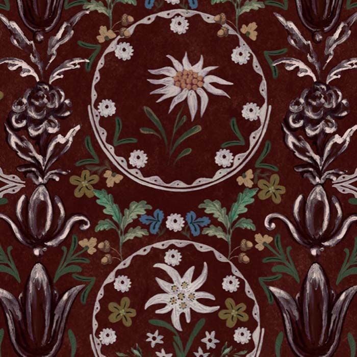 Mind the Gap behang Edelweiss Burgundy WP20694