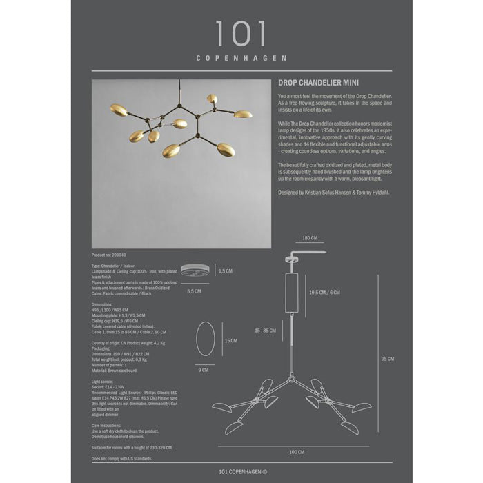 101 Copenhagen Drop Chandelier mini