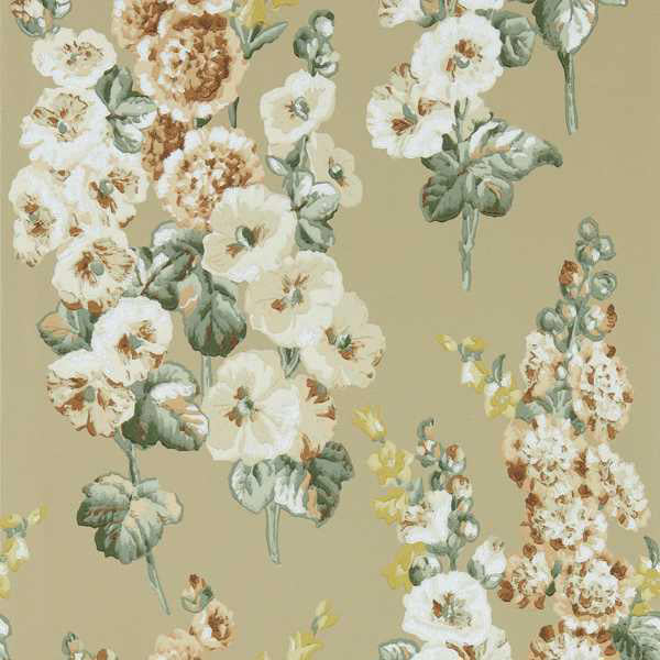 Sanderson Hollyhocks metallic/tan 217034