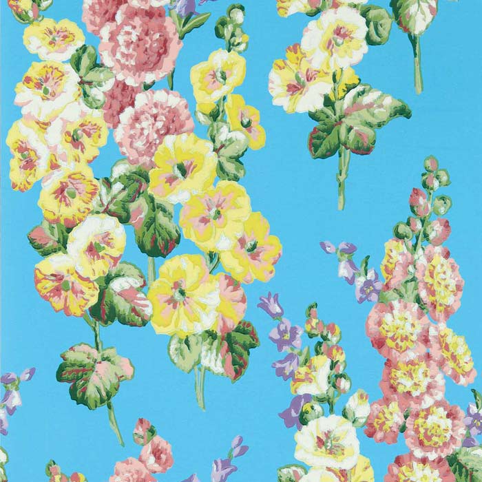 Sanderson Hollyhocks fire Pink/bright Blue 217033