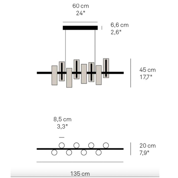 LZF Black Note Keys hanglamp