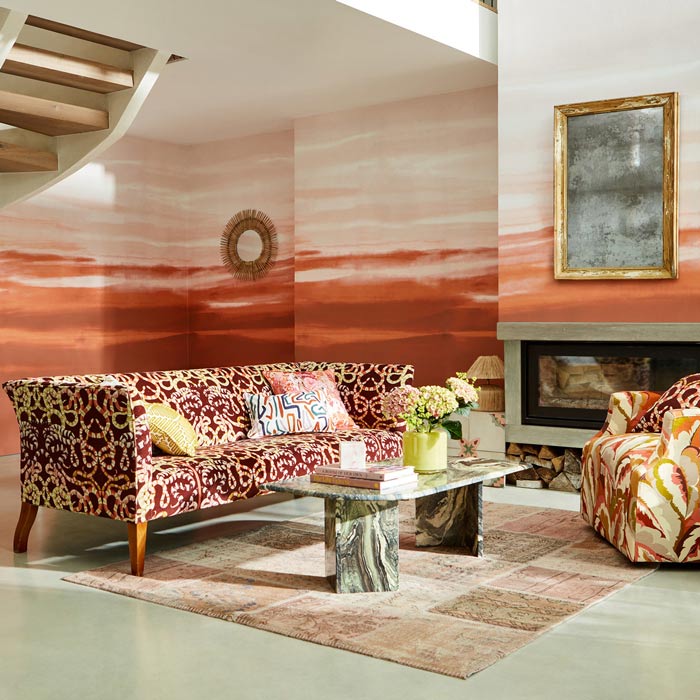 Harlequin behang Manzara Brazilian Rosewood/Bleached Coral 112918