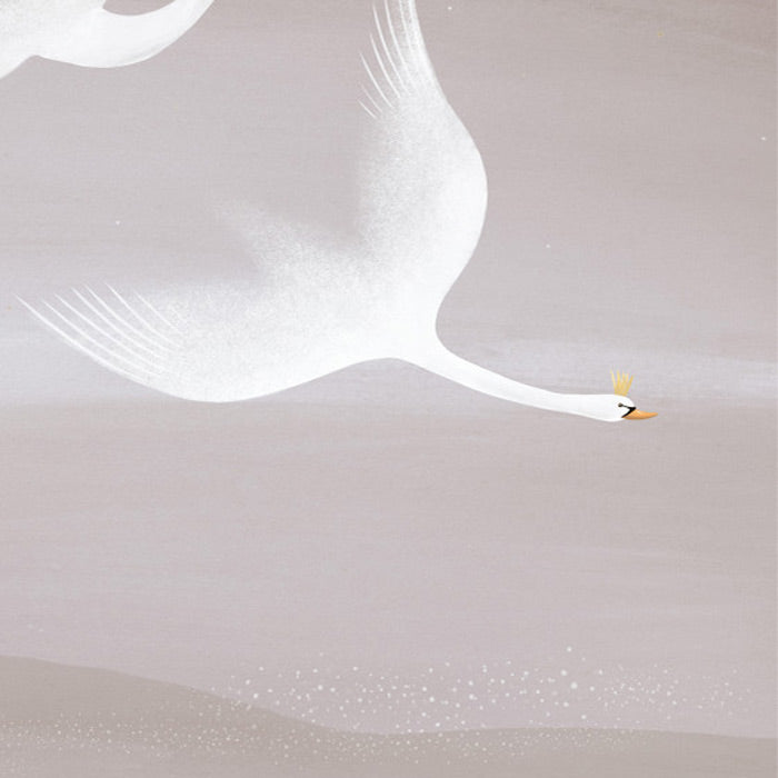 Les Dominotiers behang onze cygnes sauvages pink