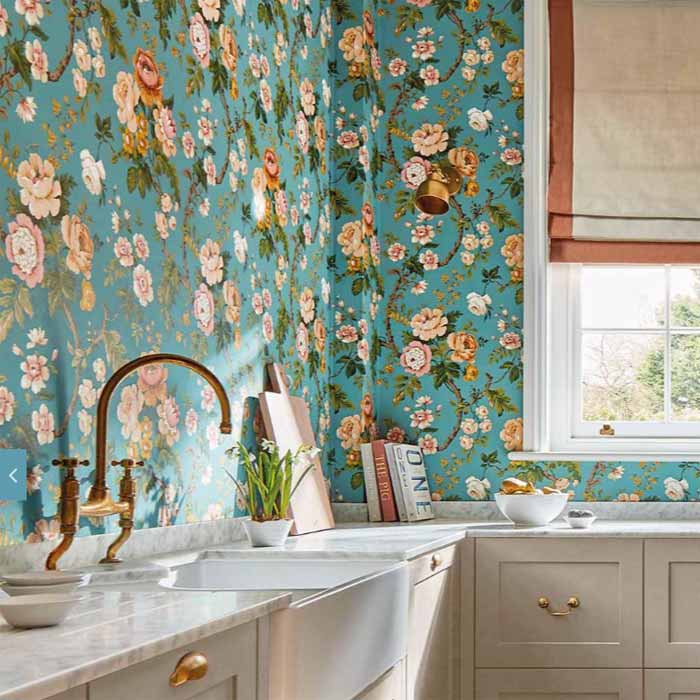 Sanderson Hykenham high Sea/Ginger 217041