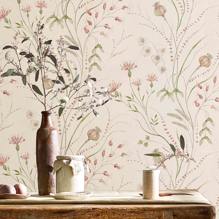 Sanderson Summer Harvest Claret/Olive 216495