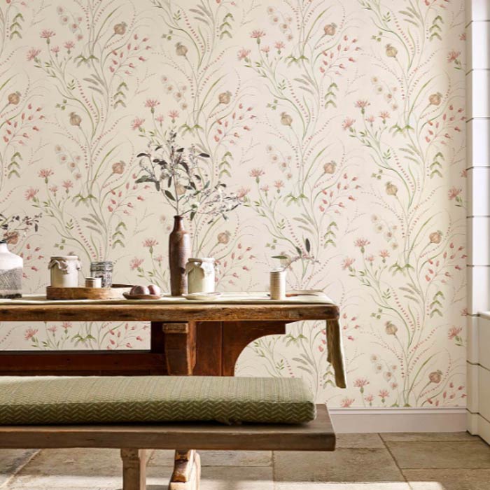 Sanderson Summer Harvest Claret/Olive 216495