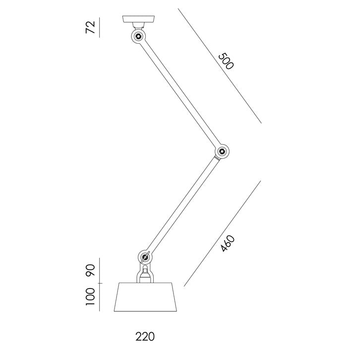 Tonone Bolt plafondlamp double arm under fit