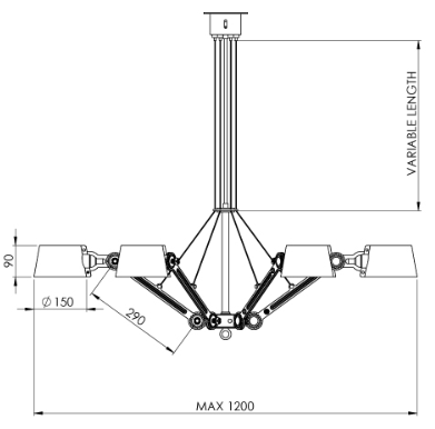 Tonone Bolt - chandelier - (no. 15)