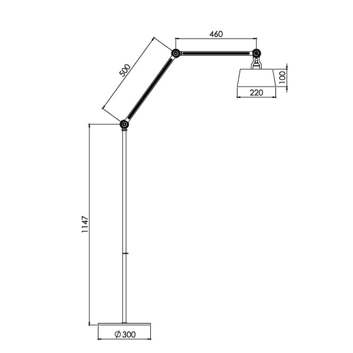 Tonone Bolt floor lamp double arm LONG