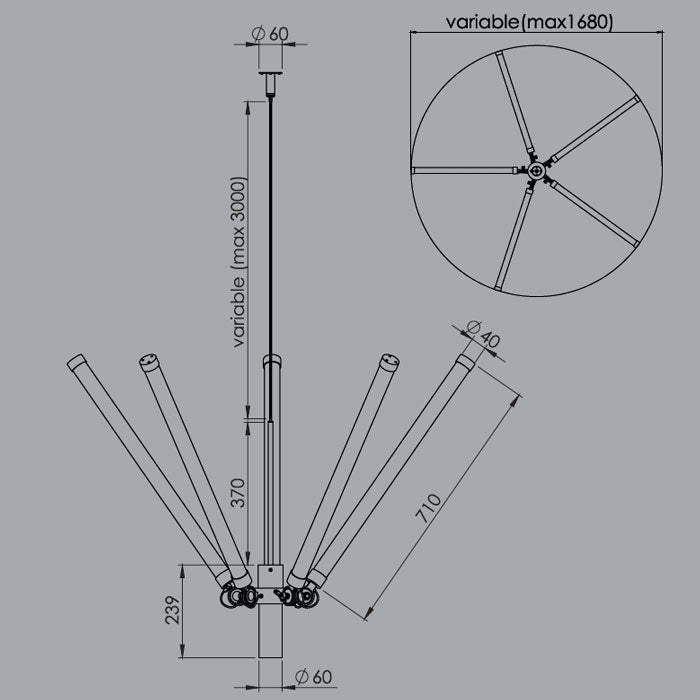 Tonone Mr Tubes Chandelier maten