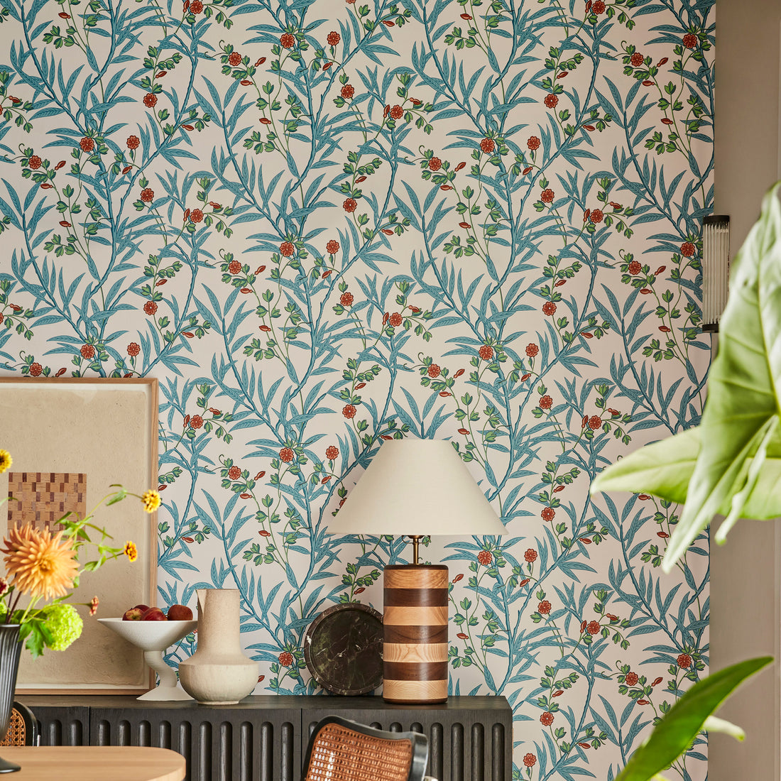 Little Greene Behang Bamboo Floral - Leather