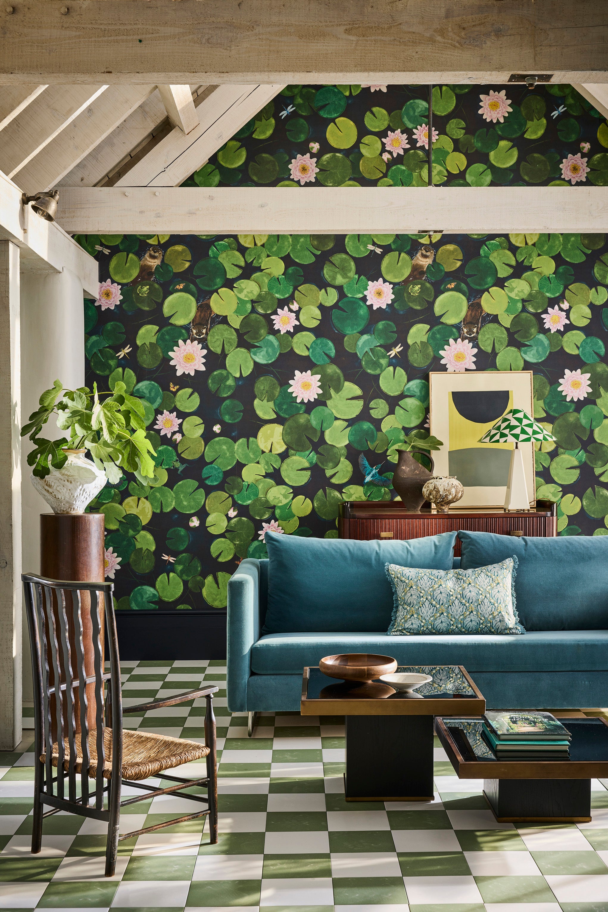 Little Greene behang Lily Pads 