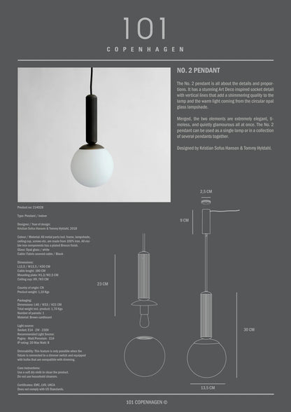 101 Copenhagen No. 2 hanglamp
 specificaties