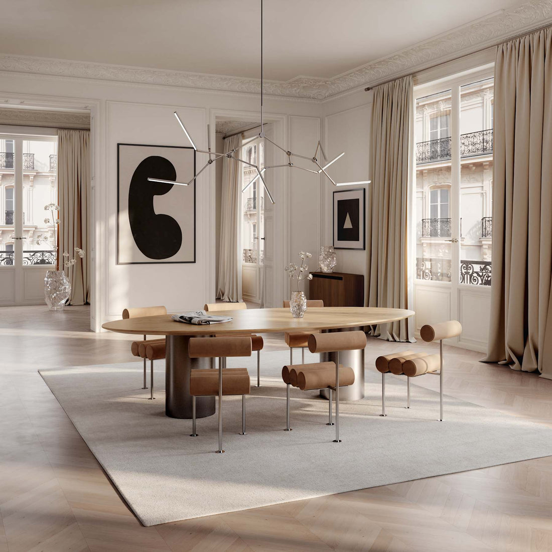 101 Copenhagen Stick Chandelier - Chrome