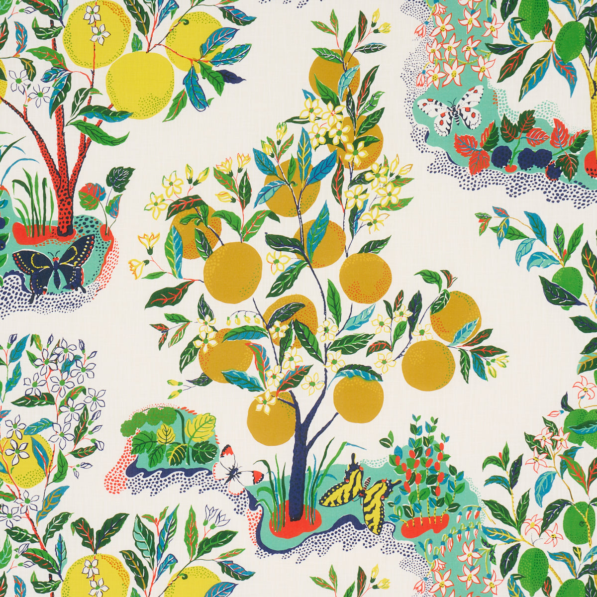 Schumacher Citrus Garden Indoor/Outdoor stof Primary 177330