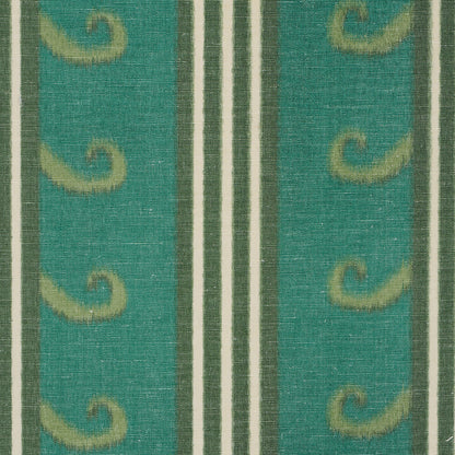 Schumacher Roman Reverie Teal &amp; Leaf detail