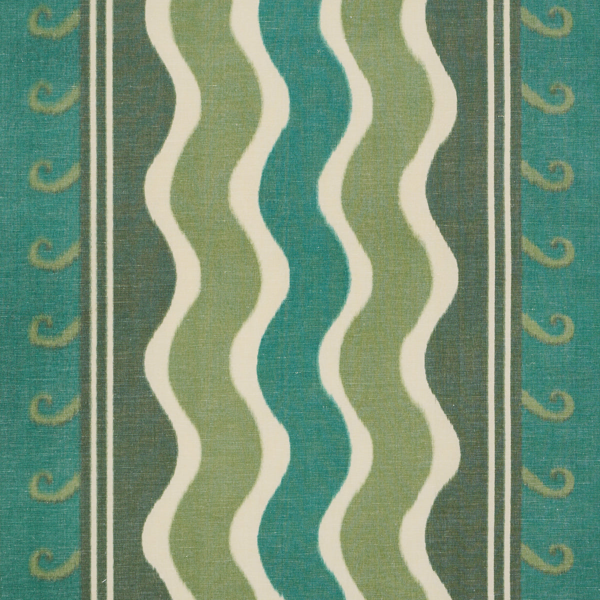 Schumacher Roman Reverie stof Teal &amp; Leaf 182630