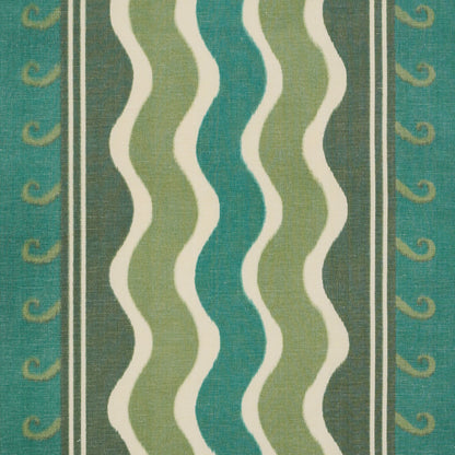 Schumacher Roman Reverie stof Teal &amp; Leaf 182630