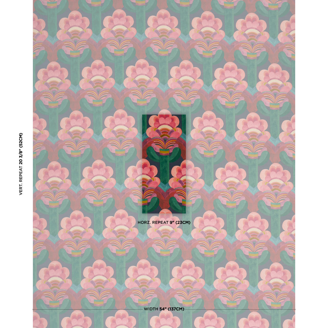 Schumacher Fleur Indienne Velvet Rose sfeerbeeld