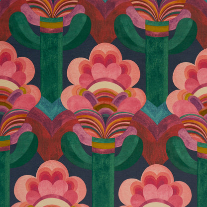 Schumacher Fleur Indienne Velvet Rose detail