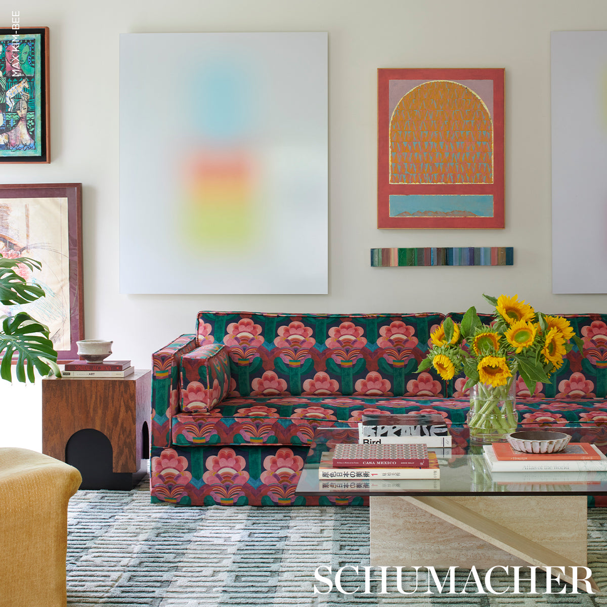 Schumacher Fleur Indienne Velvet Rose sfeerbeeld 3