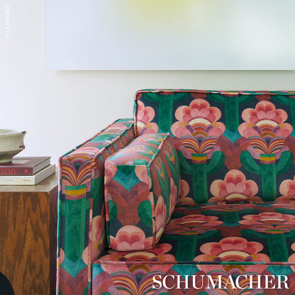 Schumacher Fleur Indienne Velvet Rose detail 2