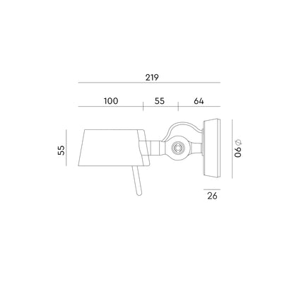 Tonone Bolt10 wandlamp maat
