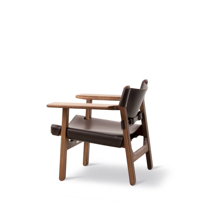 Fredericia The Spanish Chair donkerbruin leer / walnoot geolied, achteraanzicht - Drent&amp;vanDijk