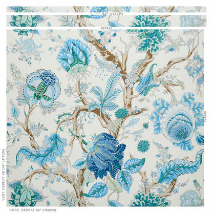 Schumacher Indian Arbre Peacock &amp; Emerald sfeerbeeld