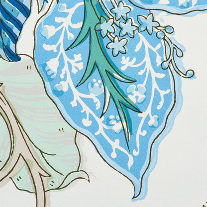 Schumacher Indian Arbre Peacock &amp; Emerald detail