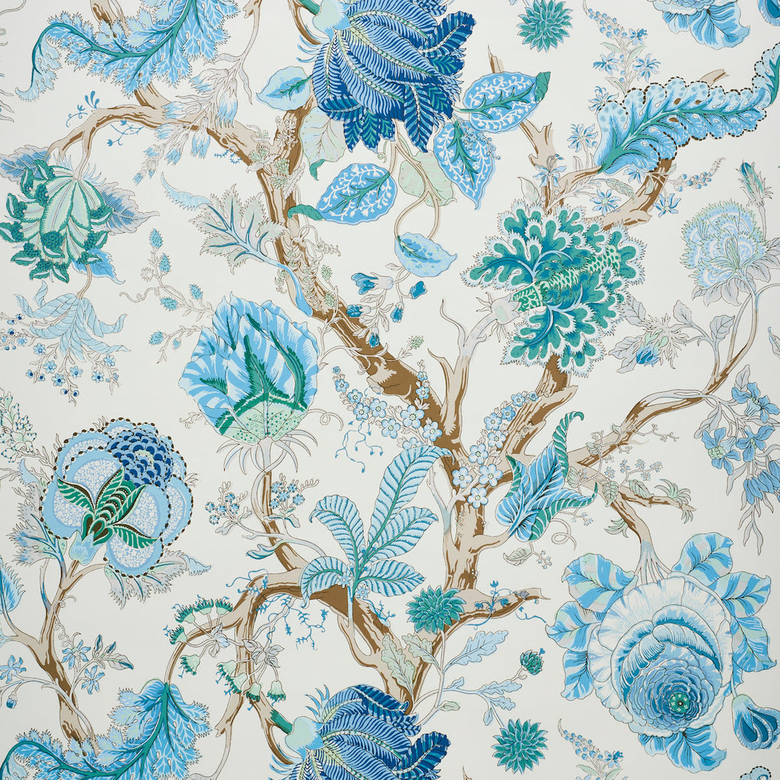 Schumacher Indian Arbre Peacock &amp; Emerald 5010492