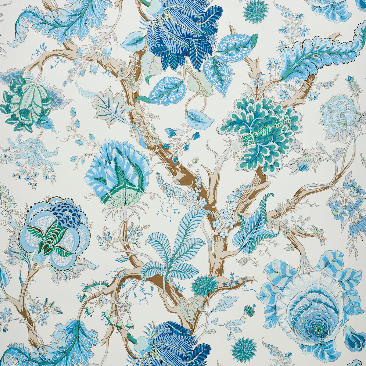 Schumacher Indian Arbre Peacock &amp; Emerald 5010492