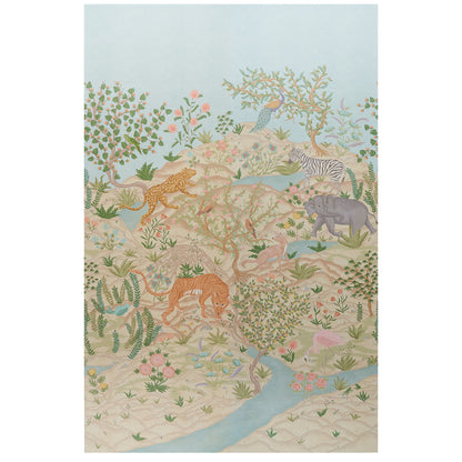 Schumacher Finches Jungle Panel Set Parchment 5013310