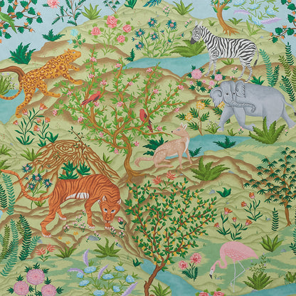 Schumacher Finches Jungle Verdant detail vogels