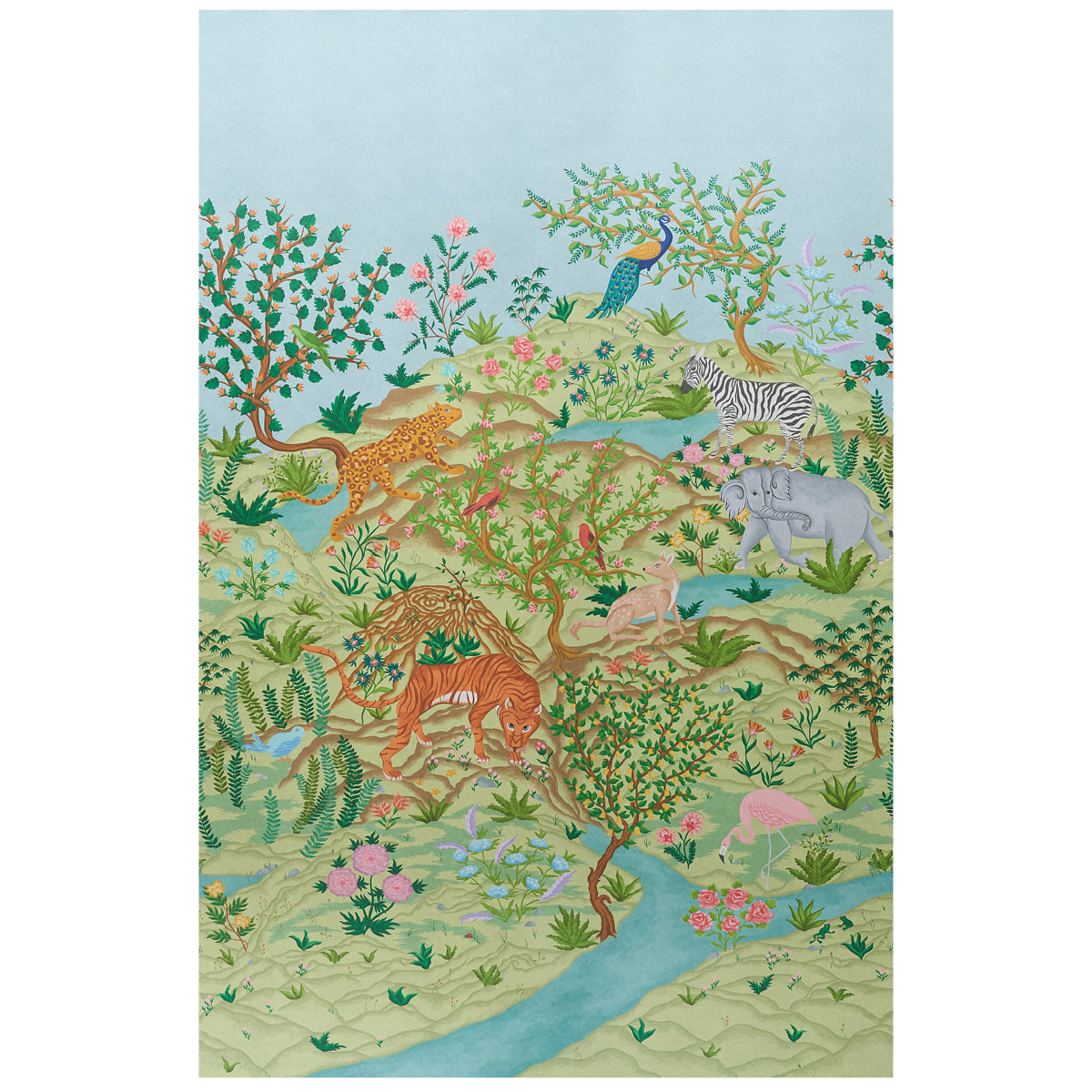 Schumacher Finches Jungle Panel Set Verdant 5013311