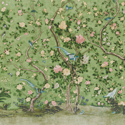 Schumacher Les Oiseaux Apple Green detail