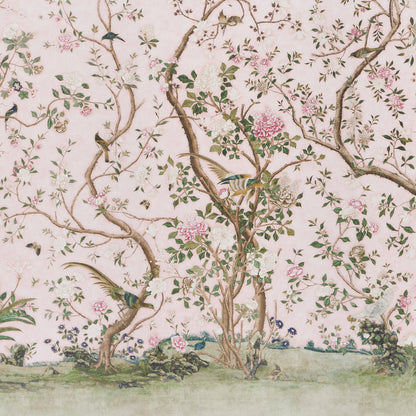 Schumacher Les Oiseaux Blush detail