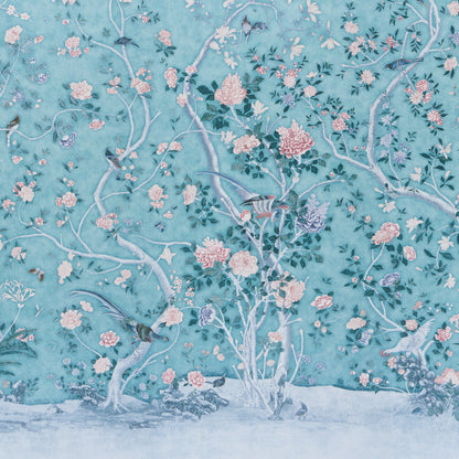 Schumacher Les Oiseaux Blue Turquoise detail