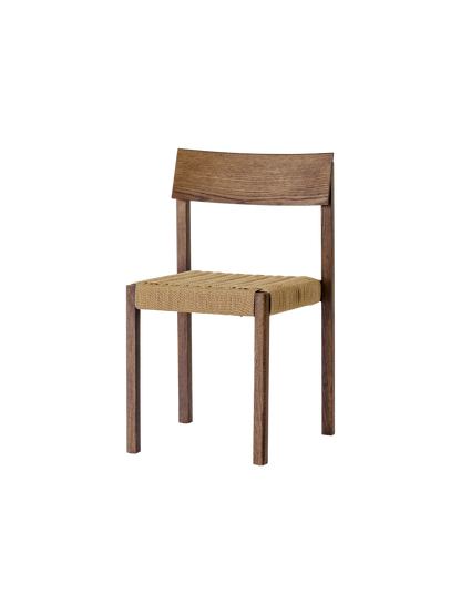 Audo Mauro Dining Chair Dark Stained Oak paper cord hoekig
