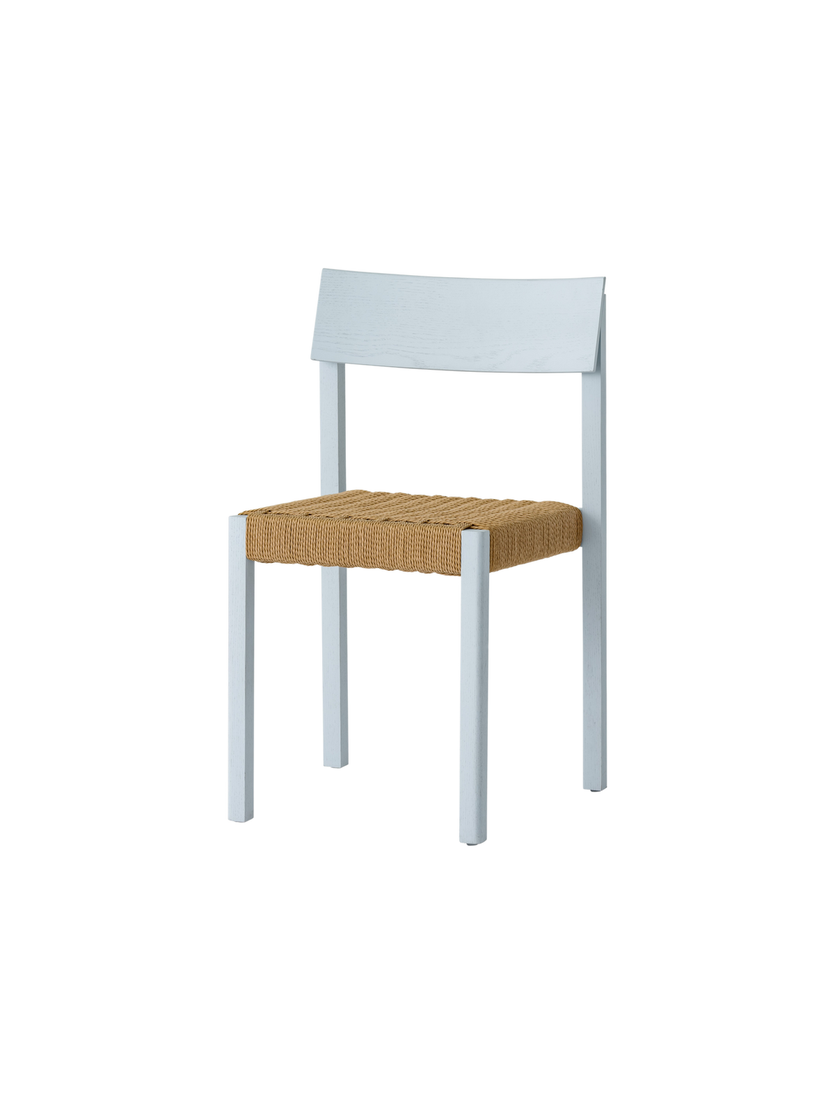 Audo Mauro Dining Chair Linen Blue Oak paper cord hoekig