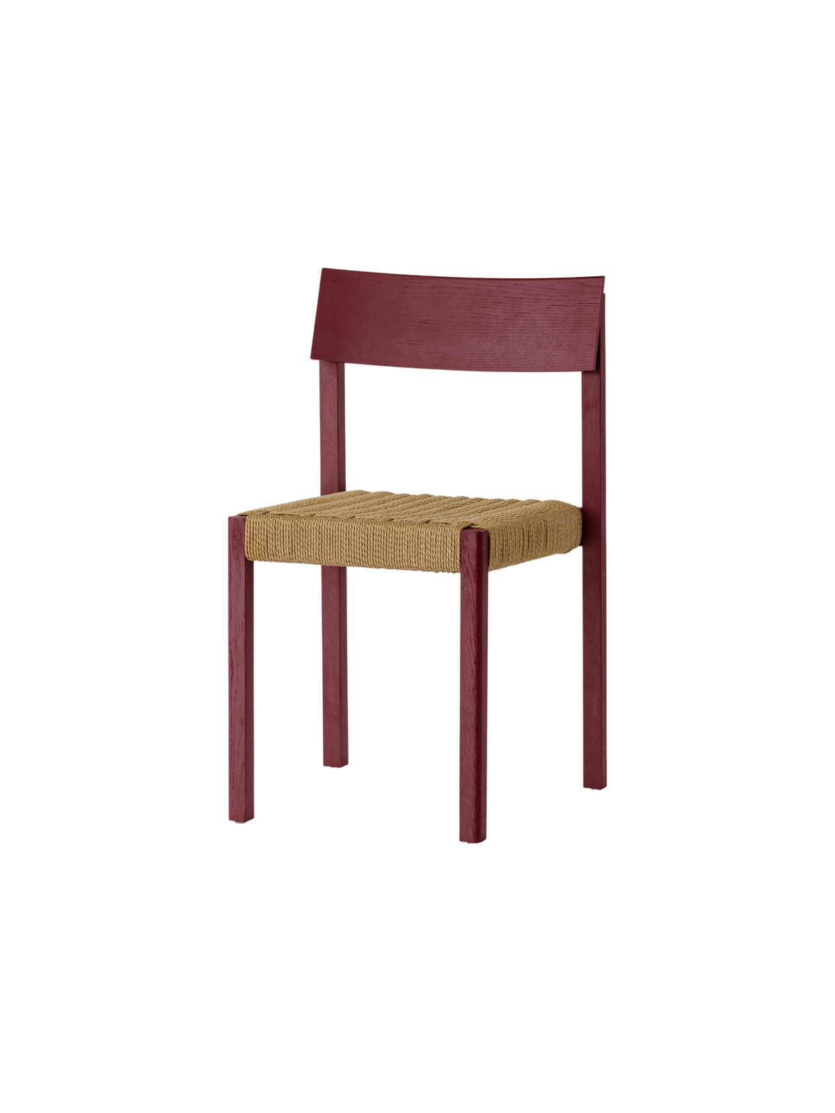 Audo Mauro Dining Chair French Red Oak paper cord hoekig